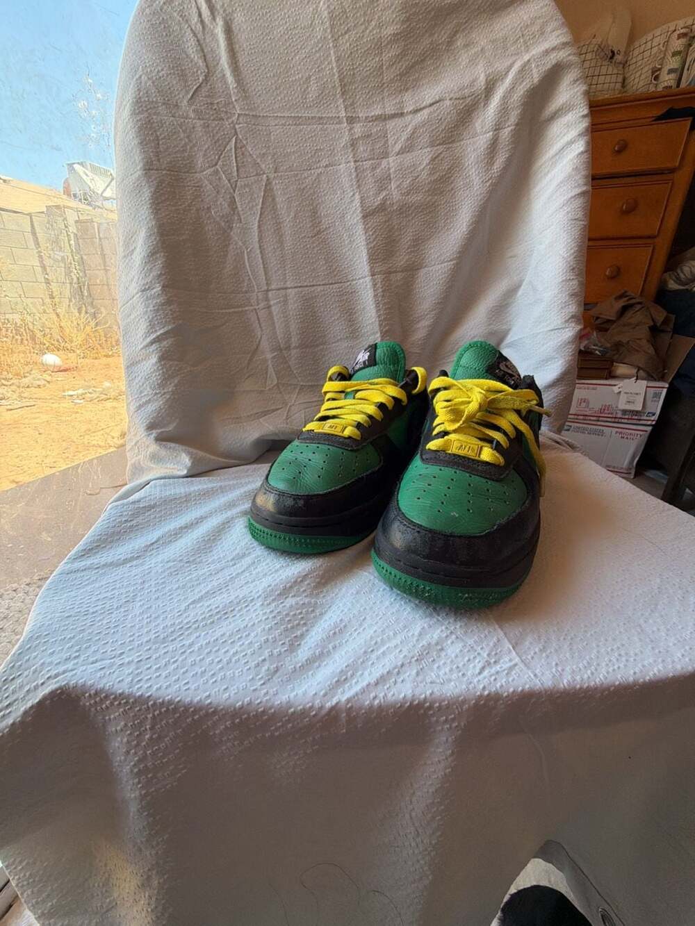 Nike Air Force 1 Low Black Green Yellow Sneakers